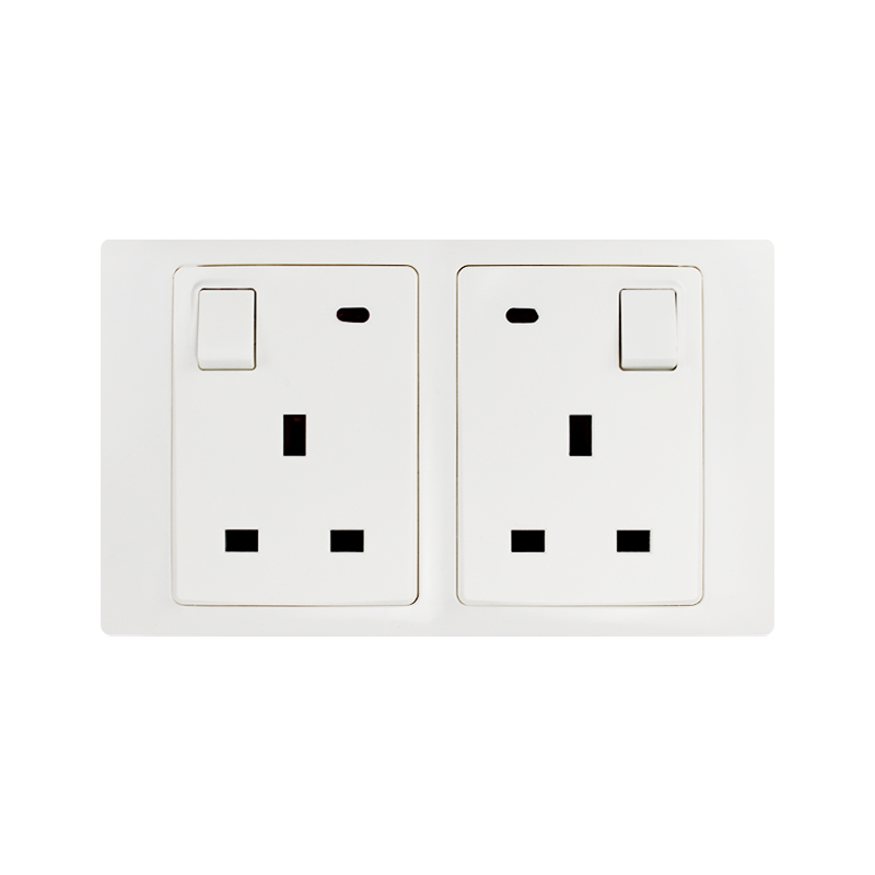 13A 250V 2 Gang Switched Socket DP مع نيون HK6213SN