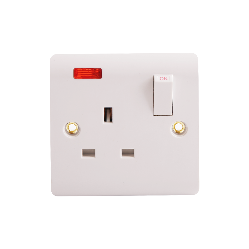 Bakelite 13A 1 Gang Switched Socket مع Neon HK6113HN