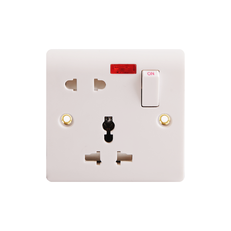 16A 2 Pin Socket + متعدد الوظائف Bakelite Socket مع Neon HK6416HN-UNand Switch